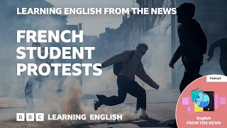 Riot police clash with school protesters in France | BBC Learning English from the News
