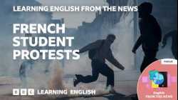 Riot police clash with school protesters in France | BBC Learning English from the News
