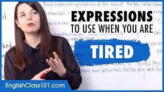 Expressions to Use When You Are Tired | Learn English Expressions