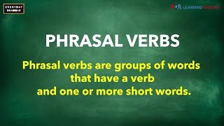 Everyday Grammar: Phrasal Verbs (endings are important)