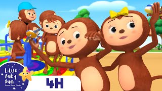 5 Little Monkeys Song - Jumping on the Bed! | Four Hours of Little Baby Bum Nursery Rhymes and Songs
