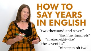 How to Say Years in English