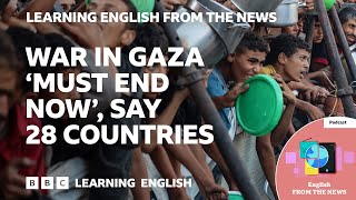 War in Gaza ‘must end now’, say 28 countries: BBC Learning English from the News