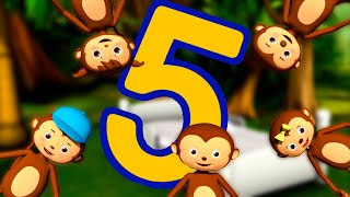 Five Little Monkeys Jumping and Falling ?? | Little Baby Bum