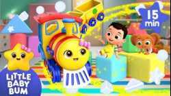 All Aboard to Learn Shapes! Shape Safari Train Ride |  15 mins of Learnin Songs | Little Baby Bum