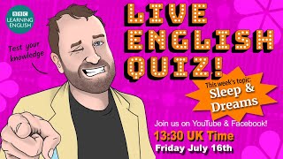 Live English Quiz - #20 Sleep & Dreams