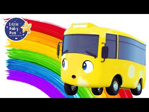 Rainbow Bus - Learn Colors | Go Buster | +More Nursery Rhymes and Baby Songs | Little Baby Bum