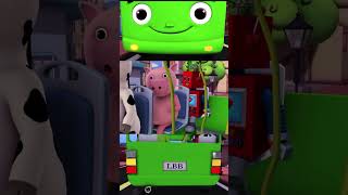 ? Watch the Green Bus from Every Angle! Wheels on the Bus ?✨ #shorts #busride #funforkids